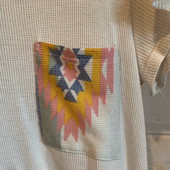 Entro | Cream Waffle Knit Aztec Top - Picture 5 of 6